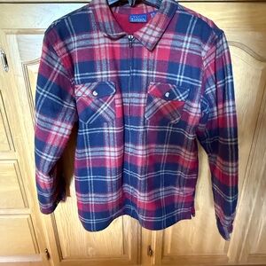Basic Editions Red and Blue Plaid Kids 14/16 Jacket